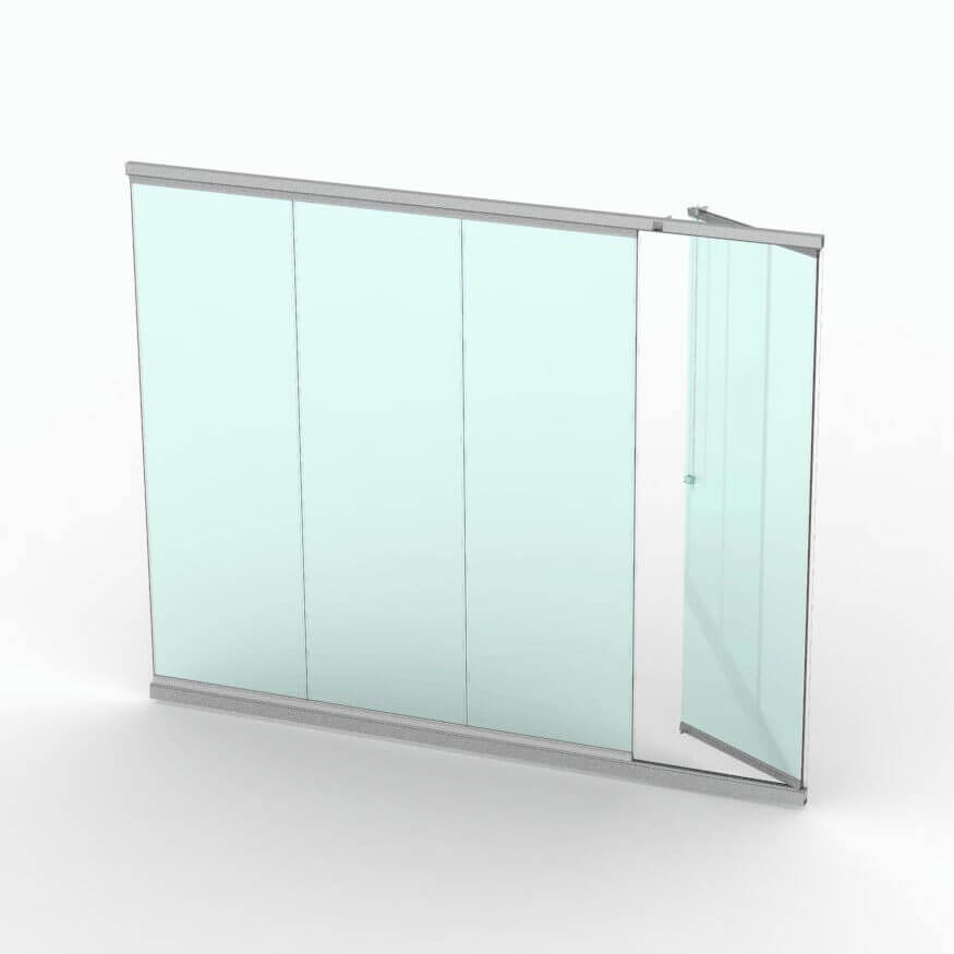 CLAROFLEX® PIVOT - Section droite avec porte à droite pour une ouverture extérieure