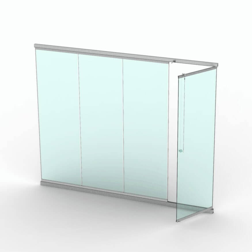 CLAROFLEX® PIVOT - Section droite avec porte à droite pour une ouverture intérieure