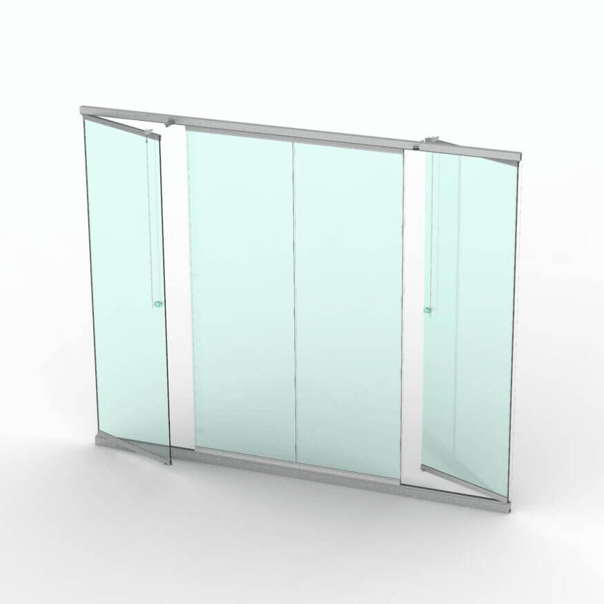 CLAROFLEX® PIVOT - Section droite avec porte à droite pour une ouverture extérieure et une porte à gauche pour ouverture intérieure
